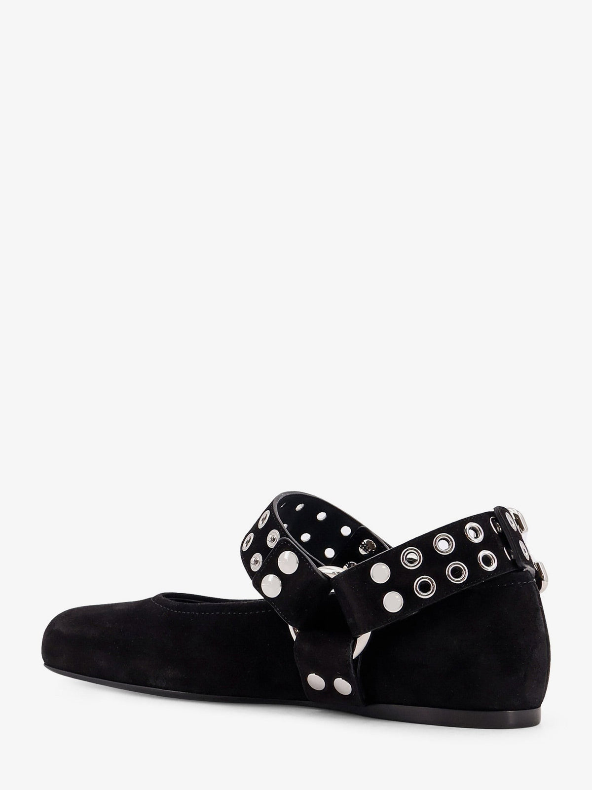 ALAÏA Women's Suede Biker Flat Ballerinas Black, view 4