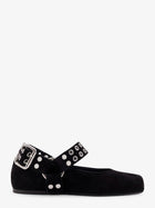 ALAÏA Women's Suede Biker Flat Ballerinas Black