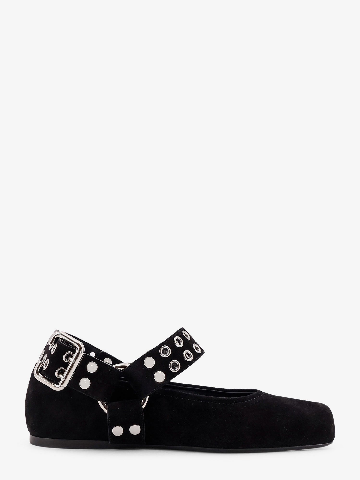 ALAÏA Women's Suede Biker Flat Ballerinas Black