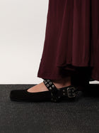 ALAÏA Women's Suede Biker Flat Ballerinas Black, view 2