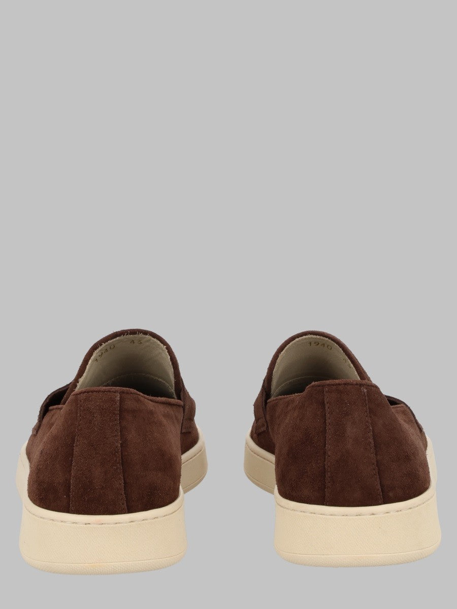 Corvari Men's Suede Boat Loafers Brown