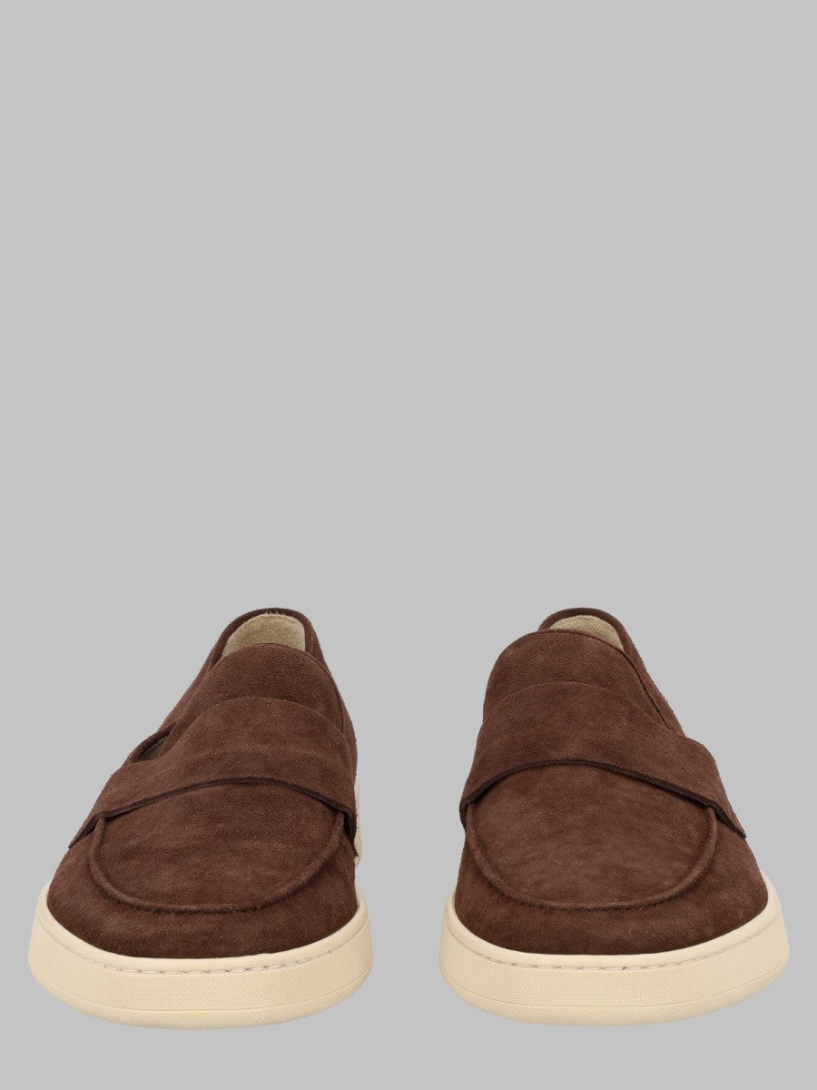 Corvari Men's Suede Boat Loafers Brown