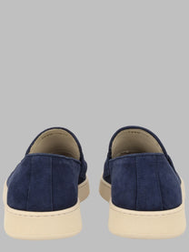 Corvari Men's Suede Boat Loafers Blue
