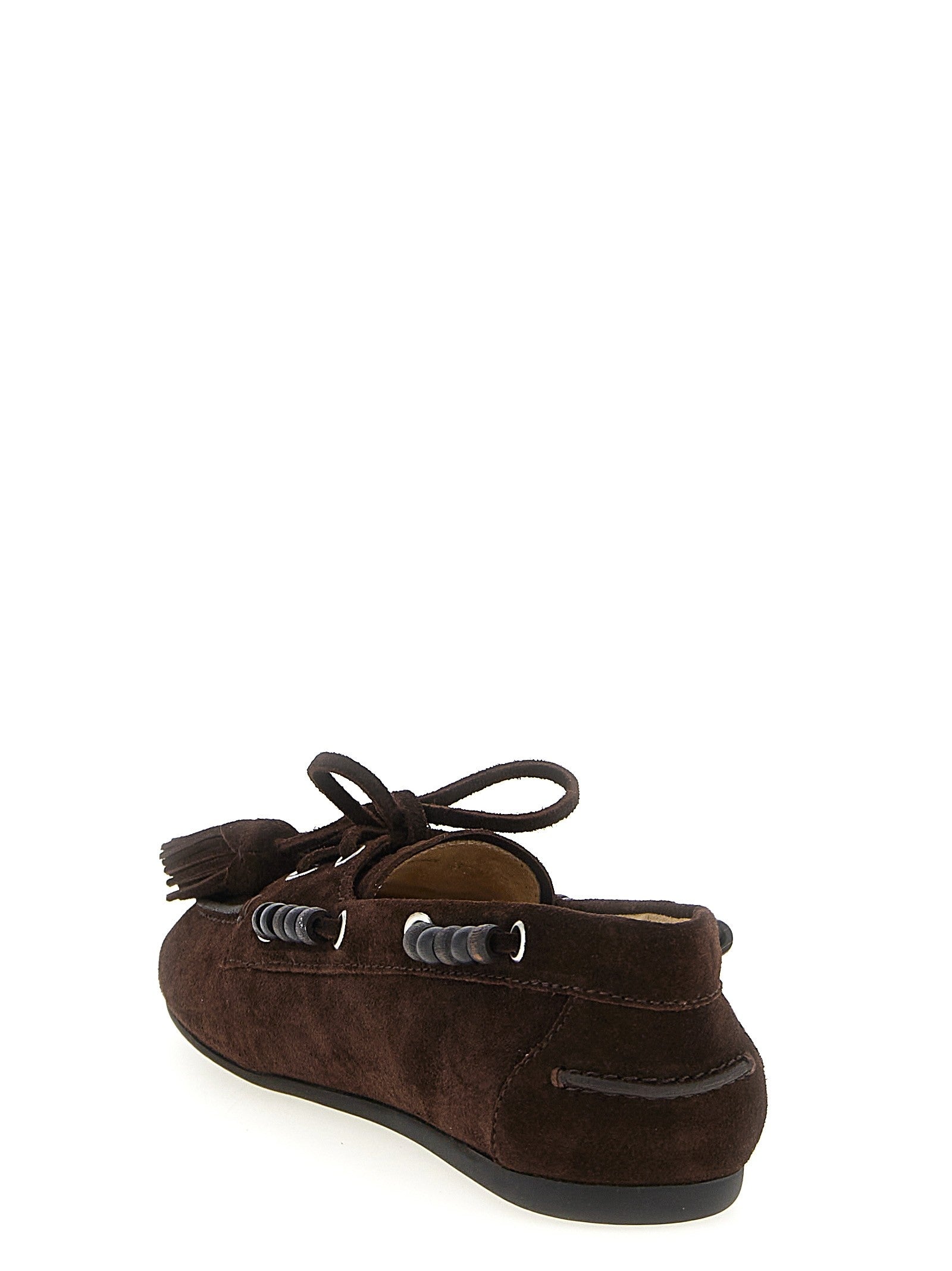 Miu Miu Suede Boat Shoe Brown