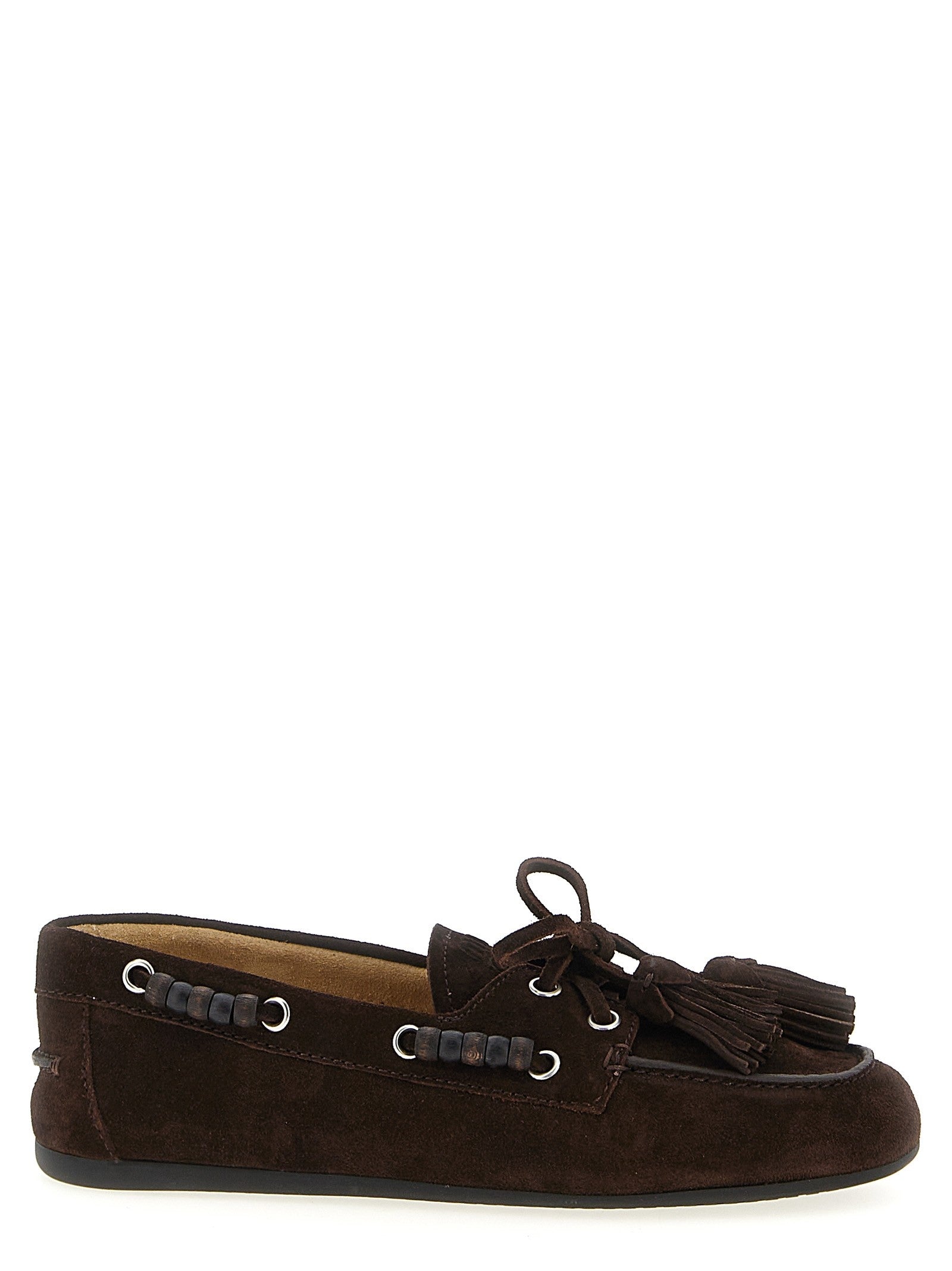 Miu Miu Suede Boat Shoe Brown