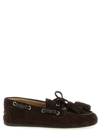 Miu Miu Suede Boat Shoe Brown
