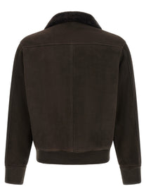 Giorgio Brato Suede Bomber Jacket Brown