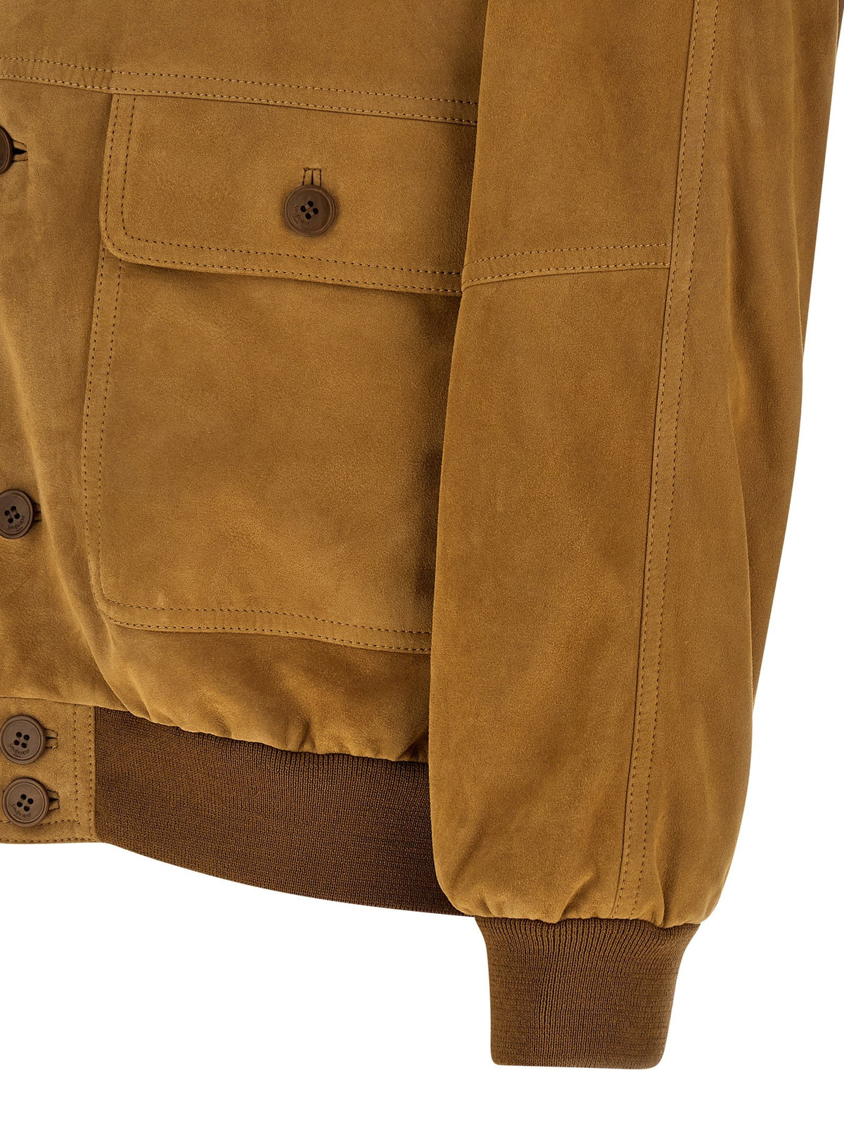 Saint Laurent Suede Bomber Jacket Brown