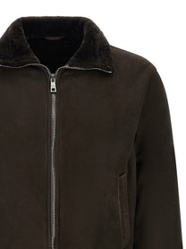 Giorgio Brato Suede Bomber Jacket Brown