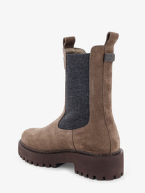 Brunello Cucinelli Women's Suede Boots Gold