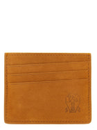 Brunello Cucinelli Suede Card Holder Brown