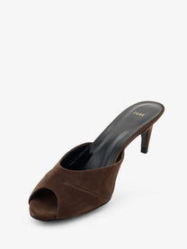 JUDE Women's Suede Cave Mule Sandals Brown