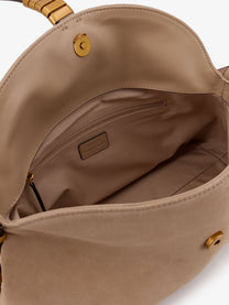 Pinko Women's Saddle Horizontal Shoulder Bag Beige