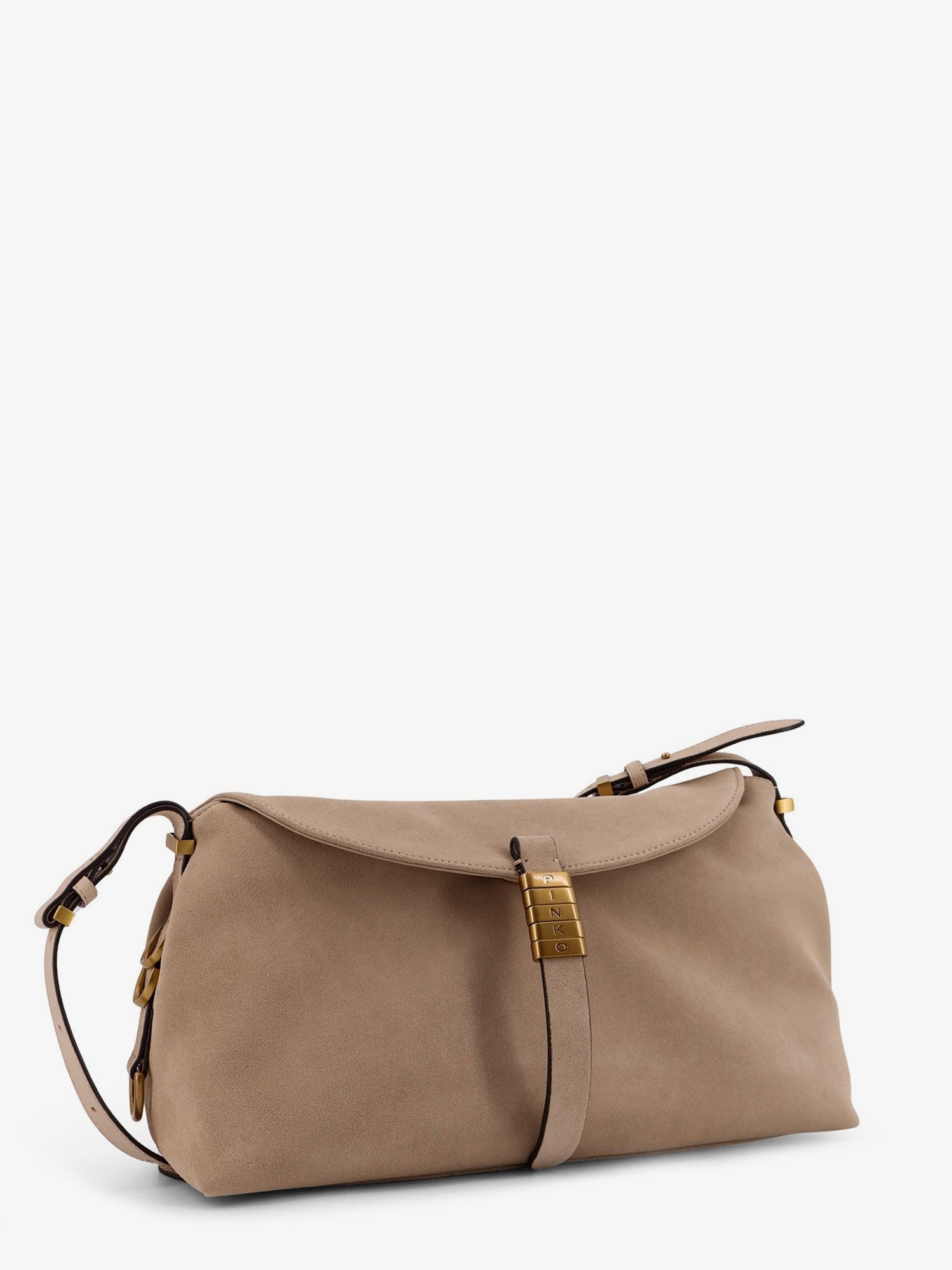 Pinko Women's Saddle Horizontal Shoulder Bag Beige