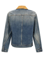 Alexander McQueen Suede Denim Jacket Blue, view 2