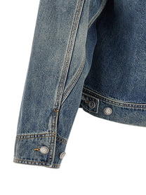 Alexander McQueen Suede Denim Jacket Blue