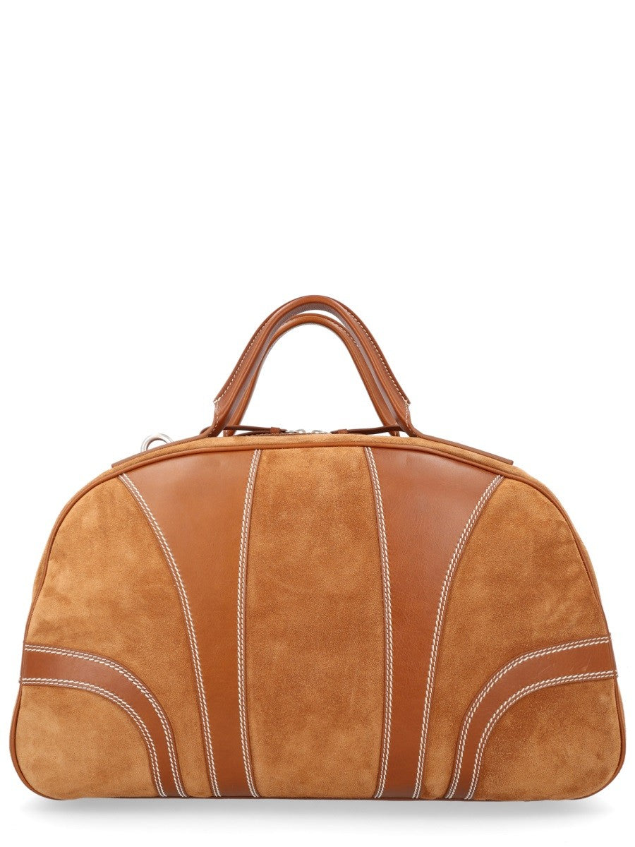 Dries Van Noten Men's Suede Duffle Bag Brown