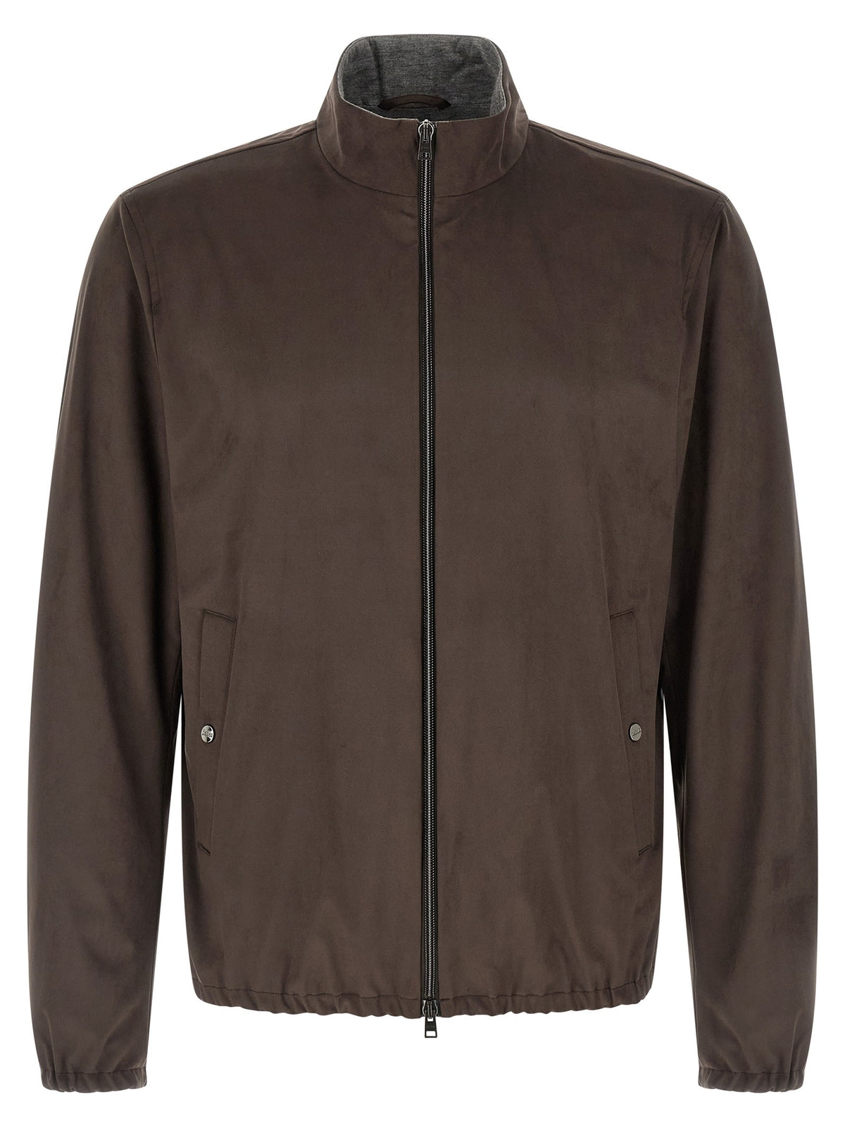 Herno Suede Effect Jacket Brown