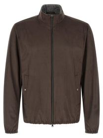 Herno Suede Effect Jacket Brown