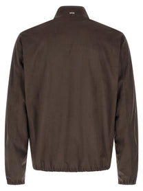 Herno Suede Effect Jacket Brown