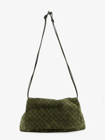 Bottega Veneta Women's Suede Giorno Shoulder Bag Green
