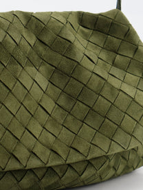 Bottega Veneta Women's Suede Giorno Shoulder Bag Green