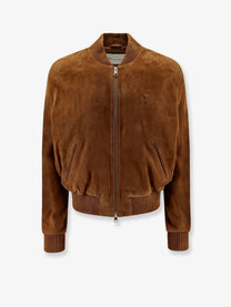 Ami Paris Men's Suede Goatskin Jacket TABAC