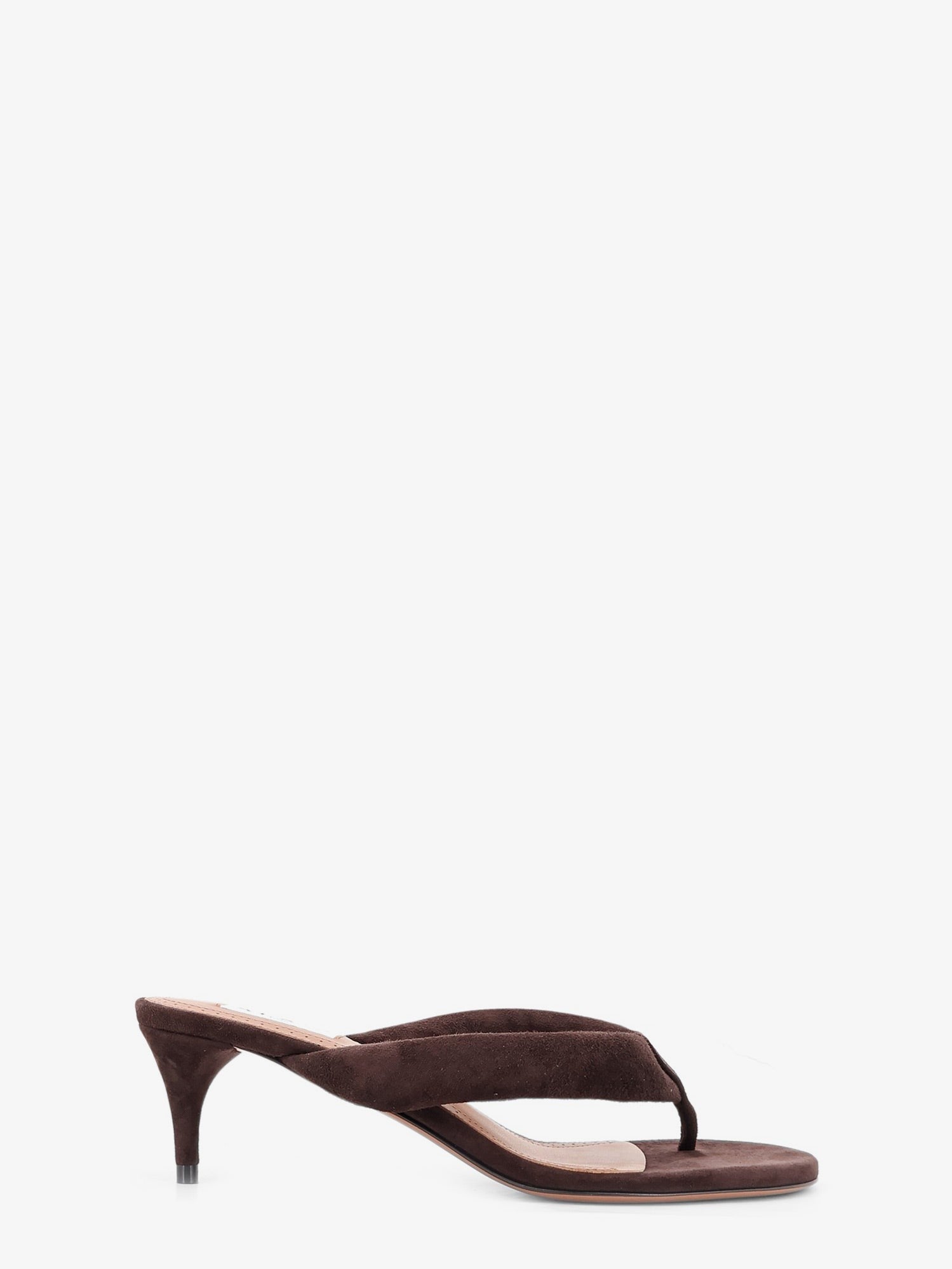 ALAÏA Women's Suede Heeled Sandals Brown
