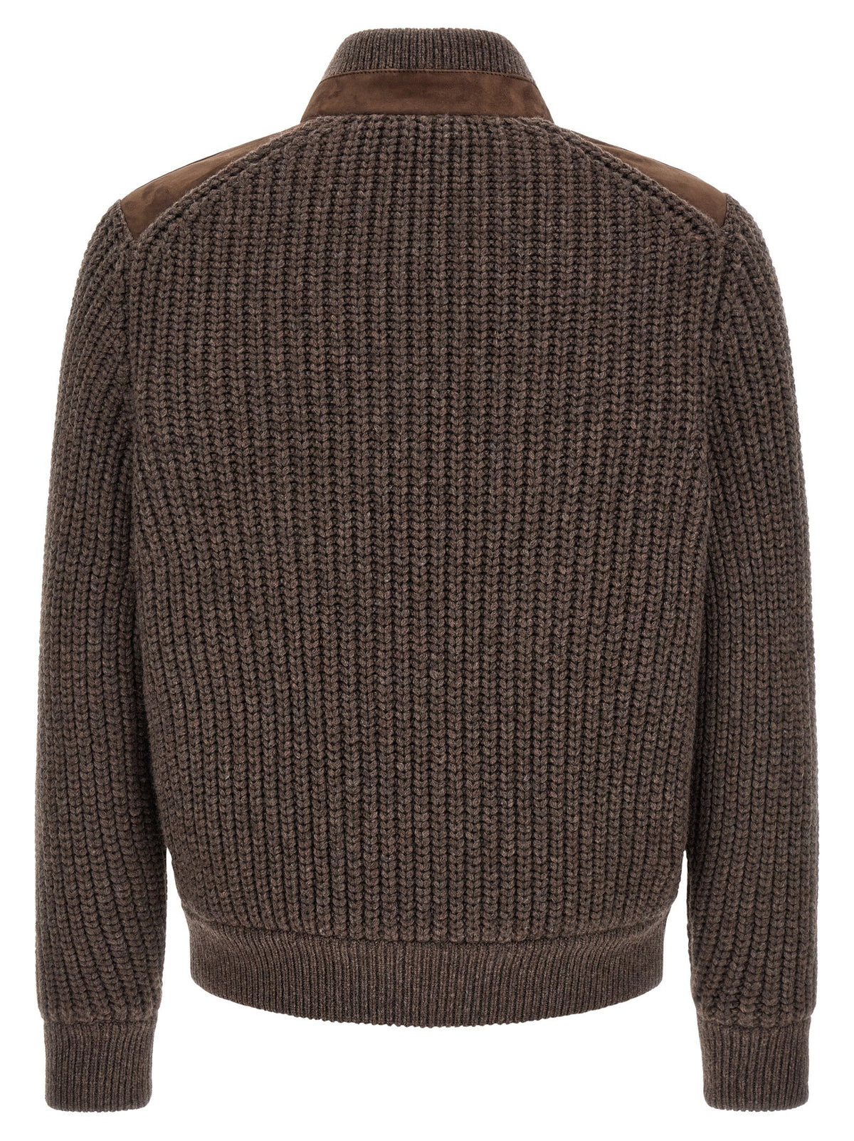 Brunello Cucinelli Suede Insert Jacket Brown