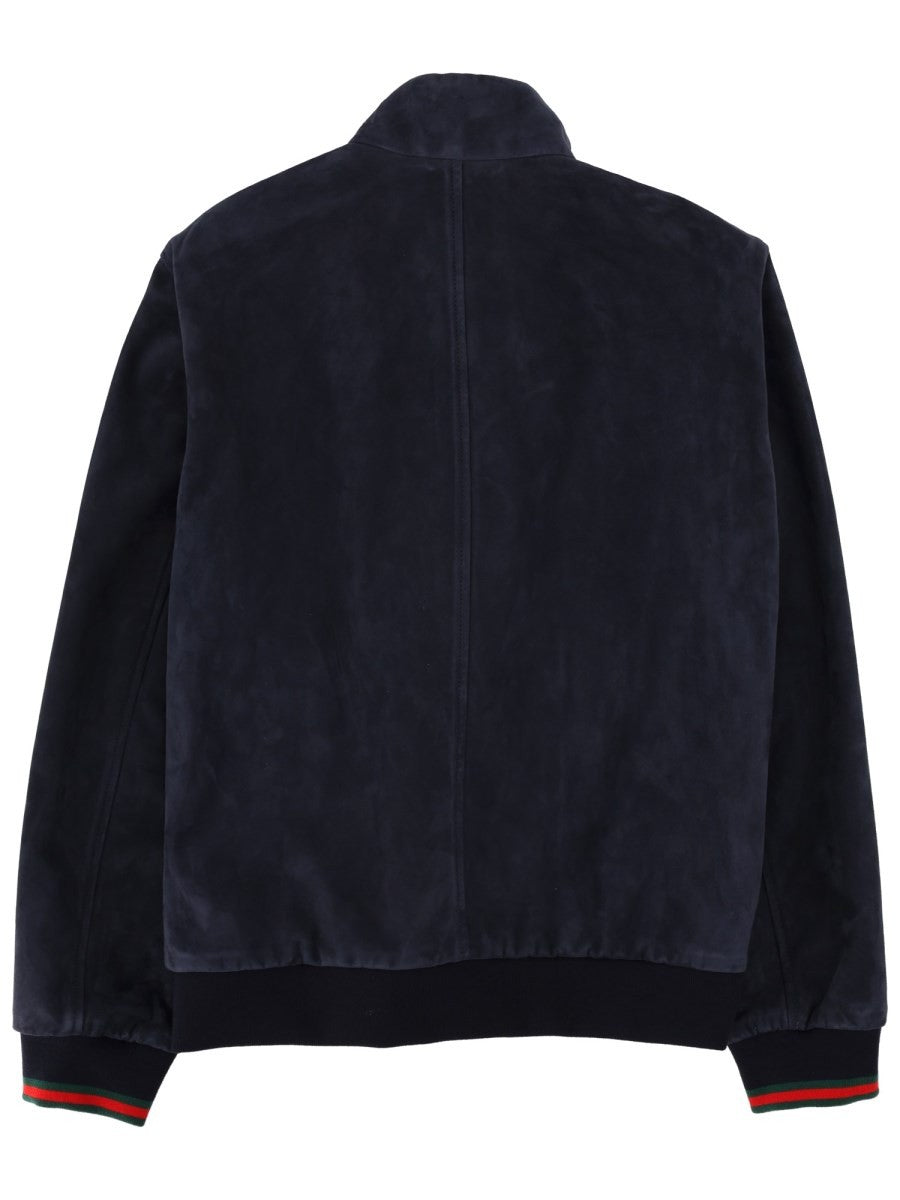 Gucci Men's Suede Jacket Blue