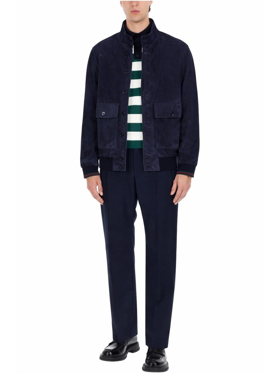 Gucci Men's Suede Jacket Blue