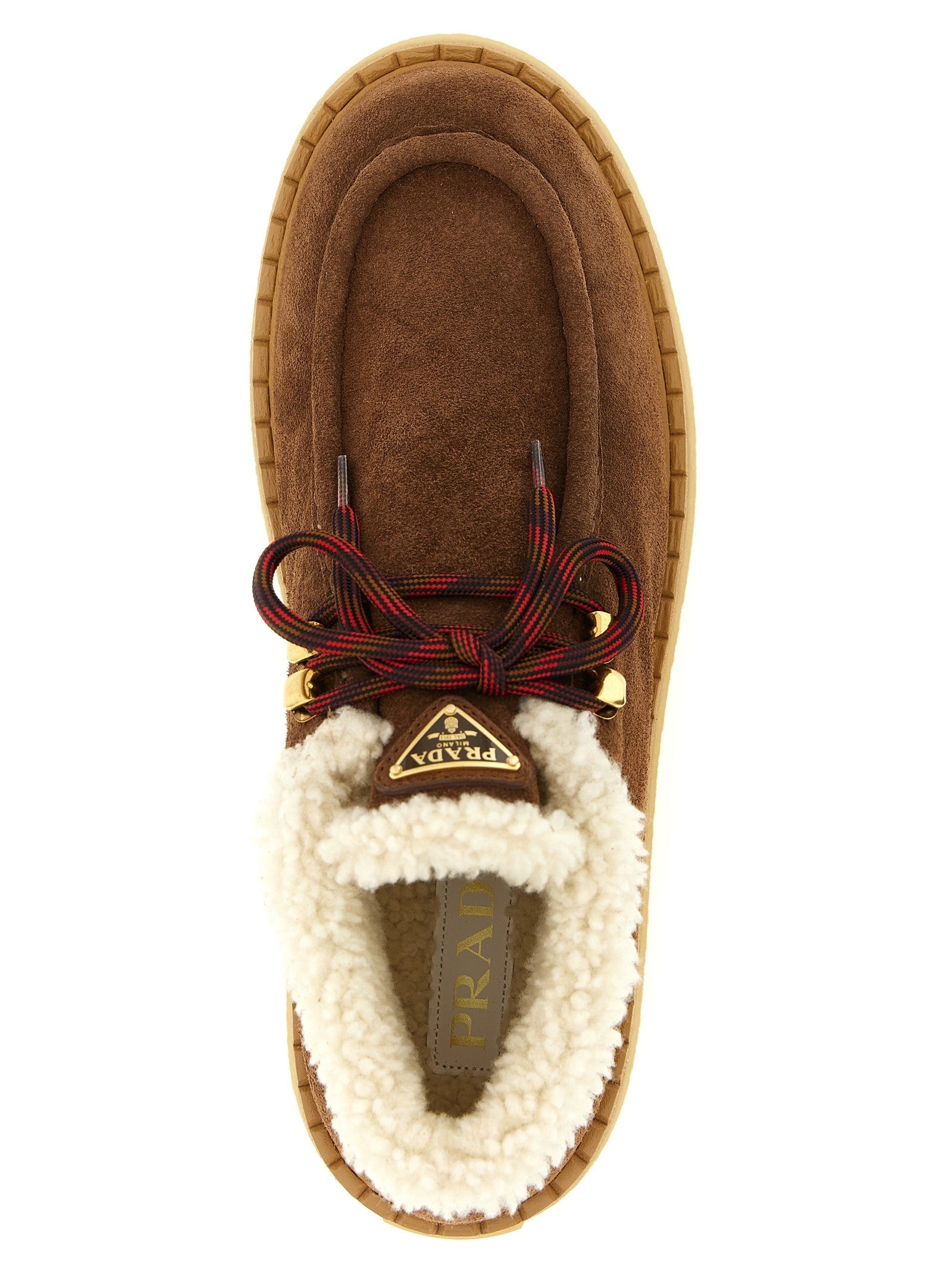 Prada Suede Lace Ups Brown