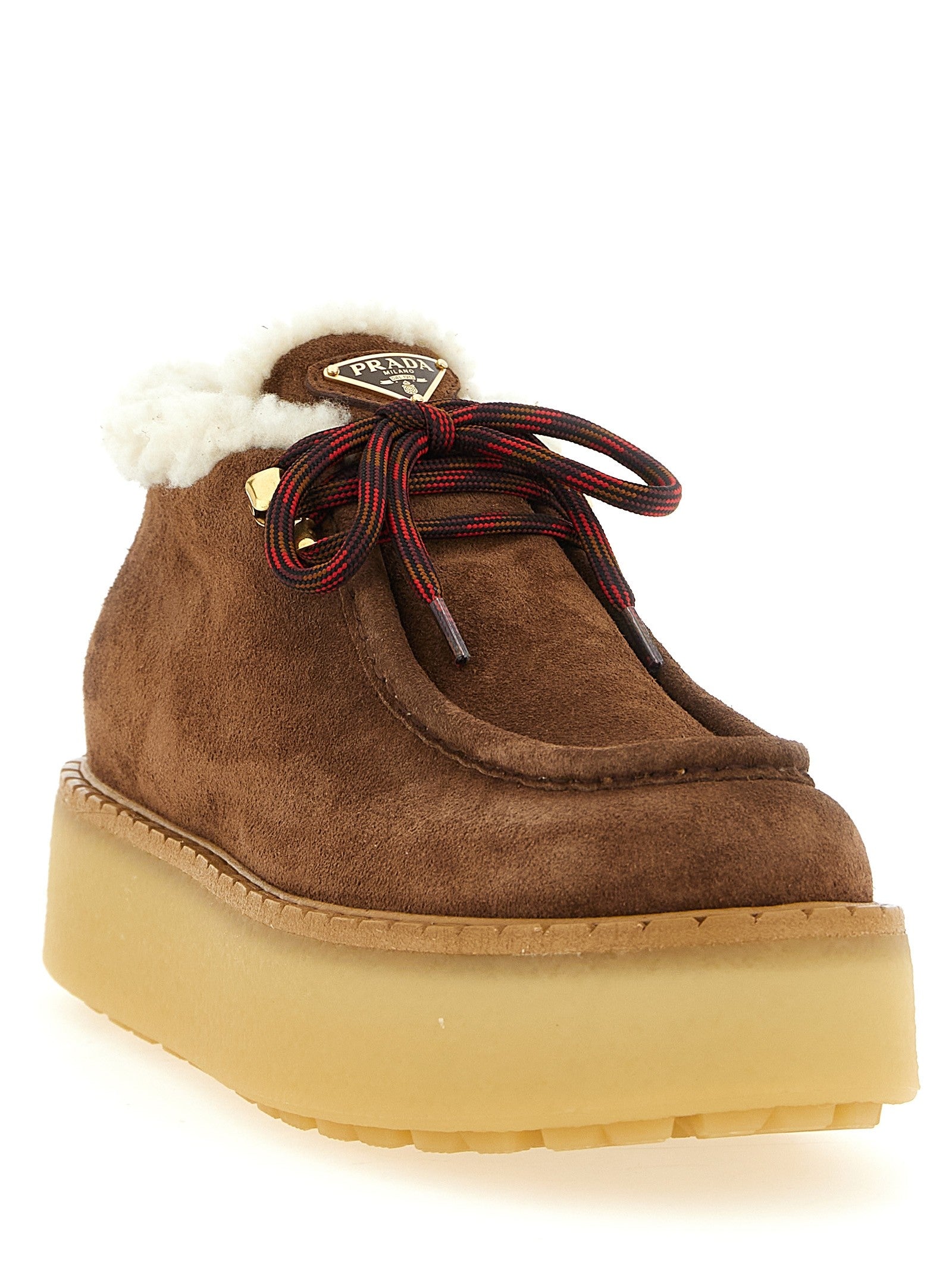 Prada Suede Lace Ups Brown