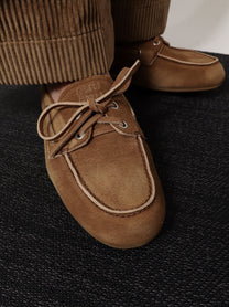 Miu Miu Women's Suede Loafers Brown