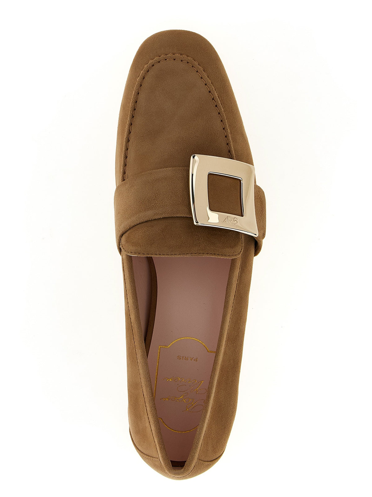 Roger Vivier Suede Loafers Beige, view 4