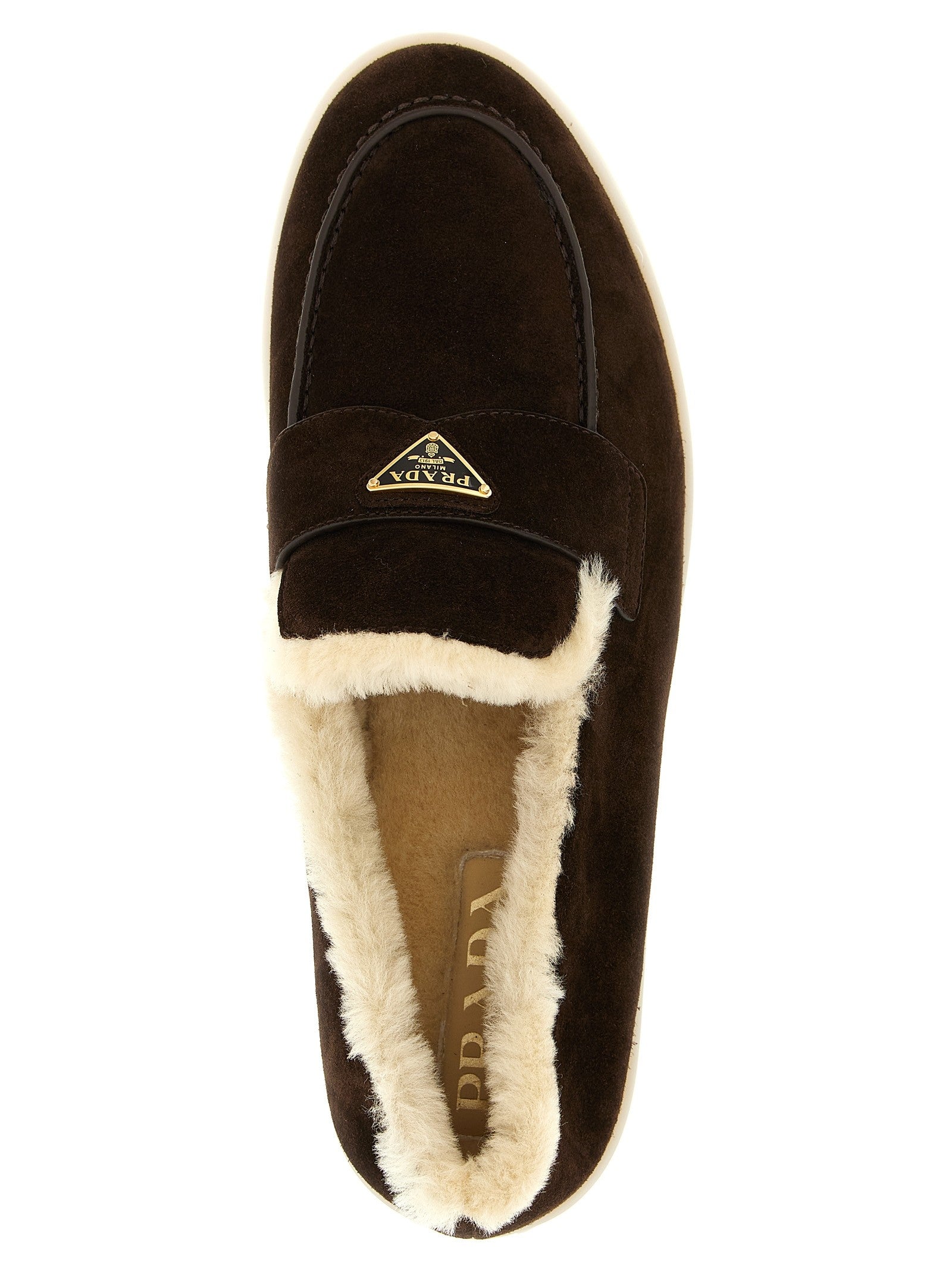 PRADA Suede Loafers Brown