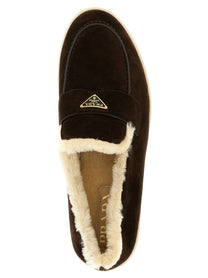 PRADA Suede Loafers Brown