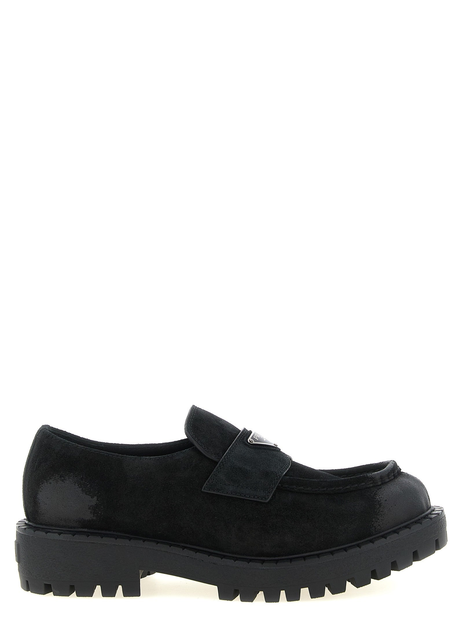 Prada Suede Loafers Black