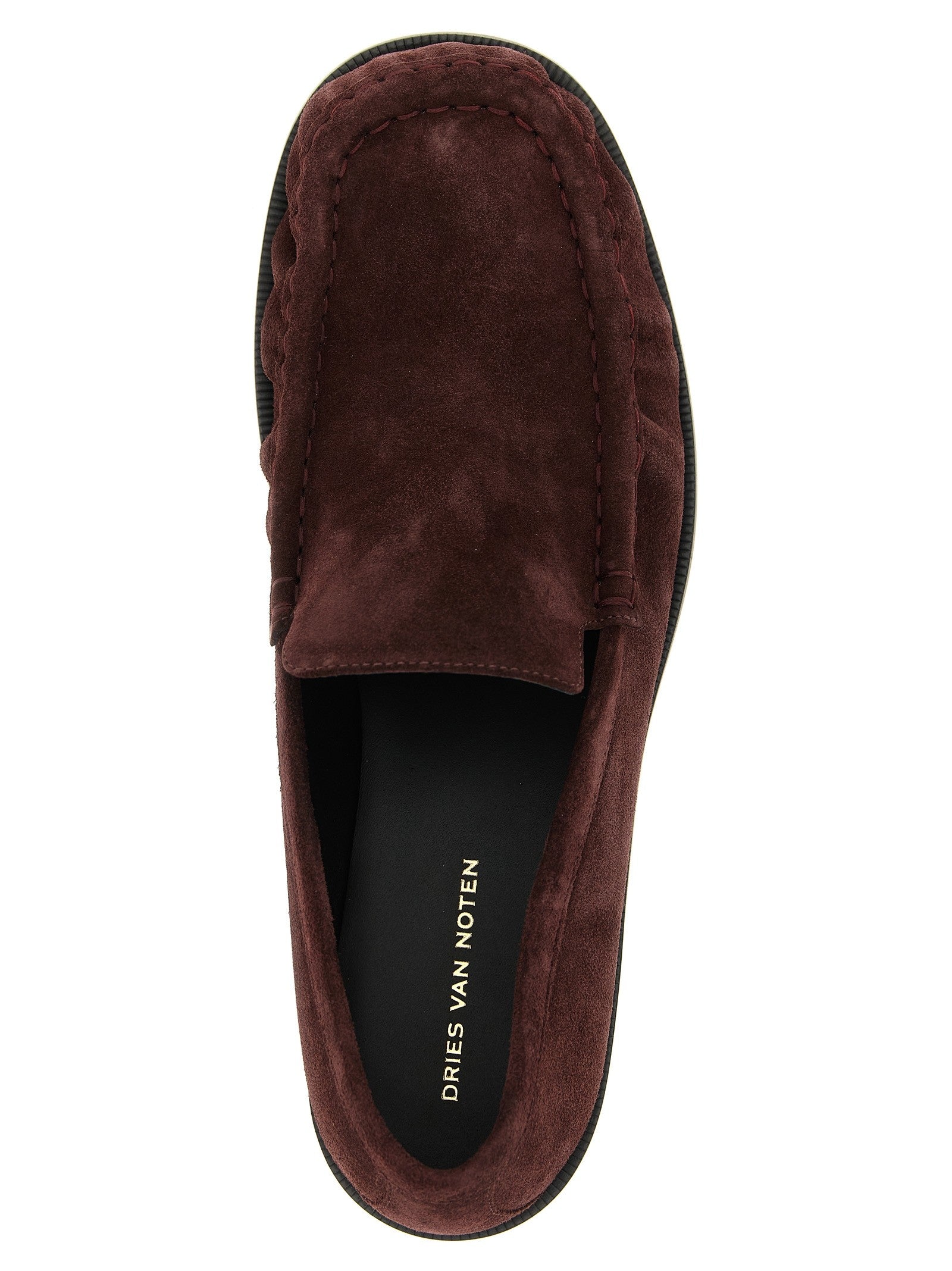 Dries Van Noten Suede Loafers Red