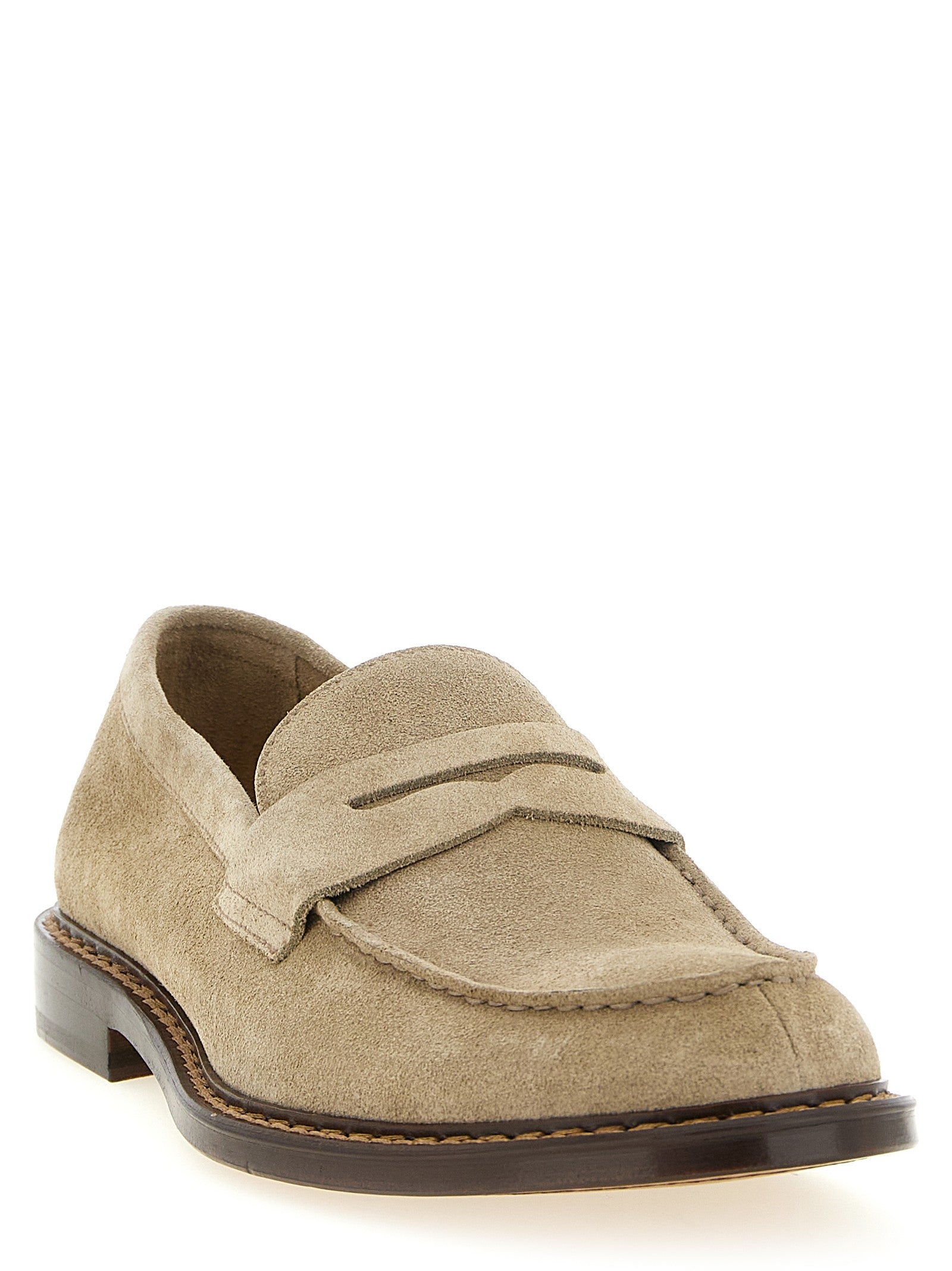 Doucal's Suede Loafers Beige