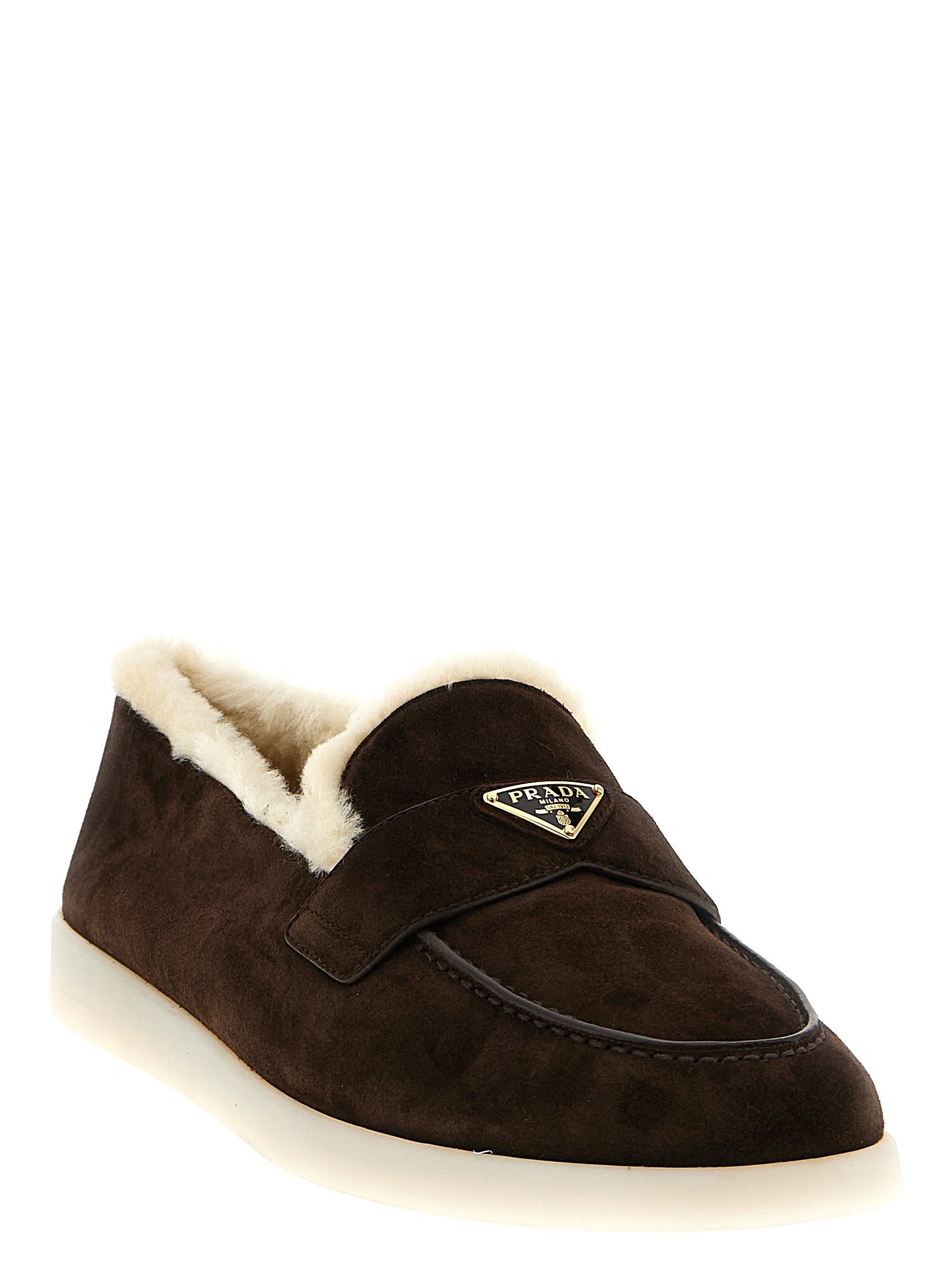 PRADA Suede Loafers Brown