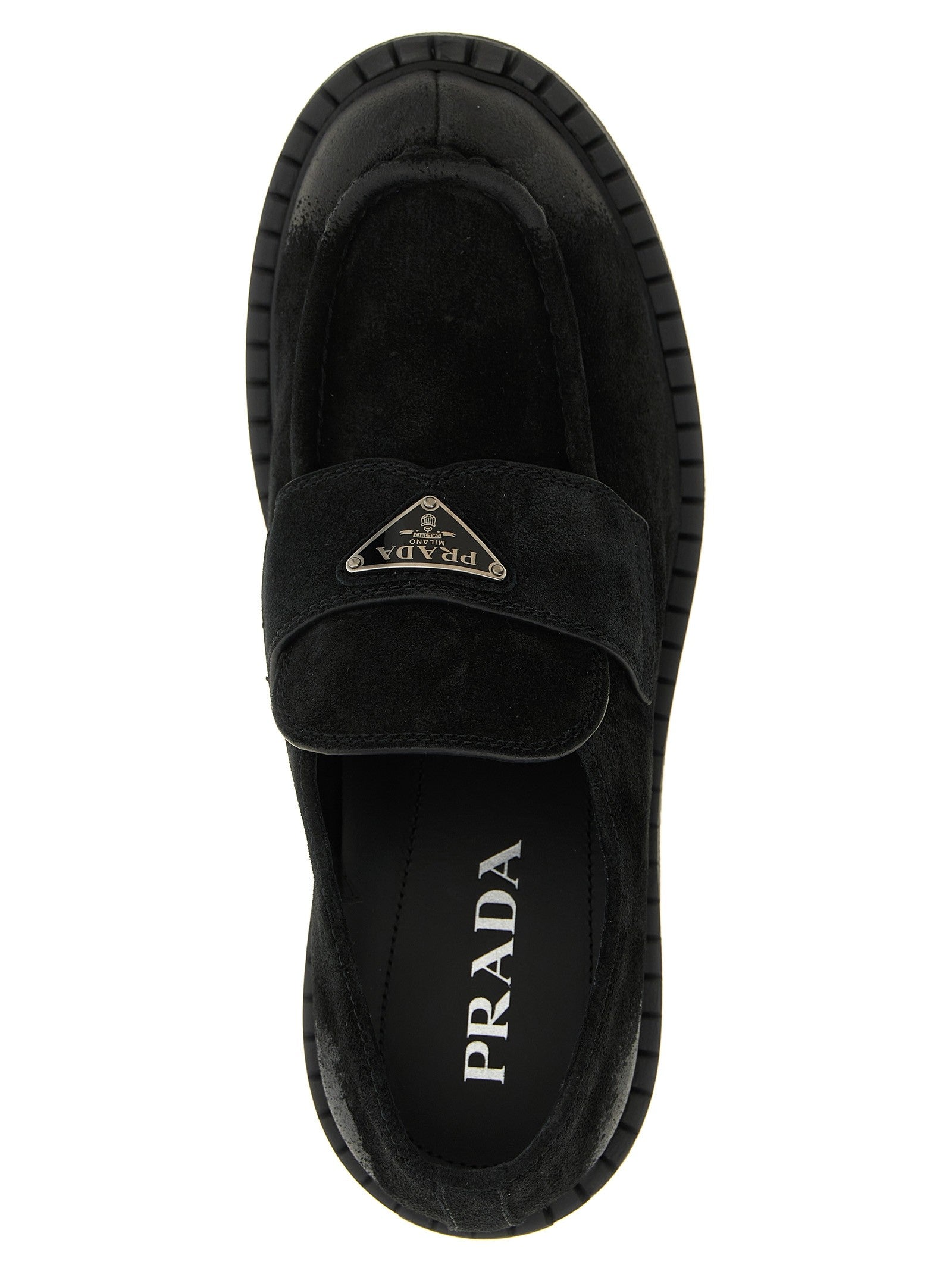 Prada Suede Loafers Black