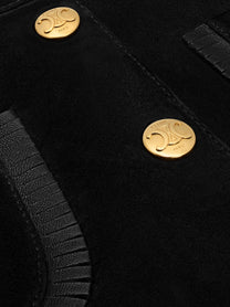 Celine Women's Suede Miniskirt Black, view 3