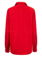 Toteme Women's Suede Overshirt Shirt Red, view 2