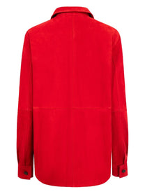Toteme Women's Suede Overshirt Shirt Red