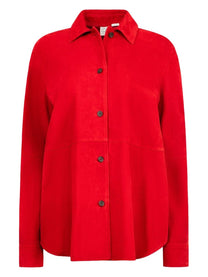 Toteme Women's Suede Overshirt Shirt Red