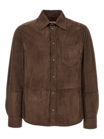 Brunello Cucinelli Suede Overshirt Brown