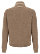 Zegna Suede Panel Cardigan Beige, view 2