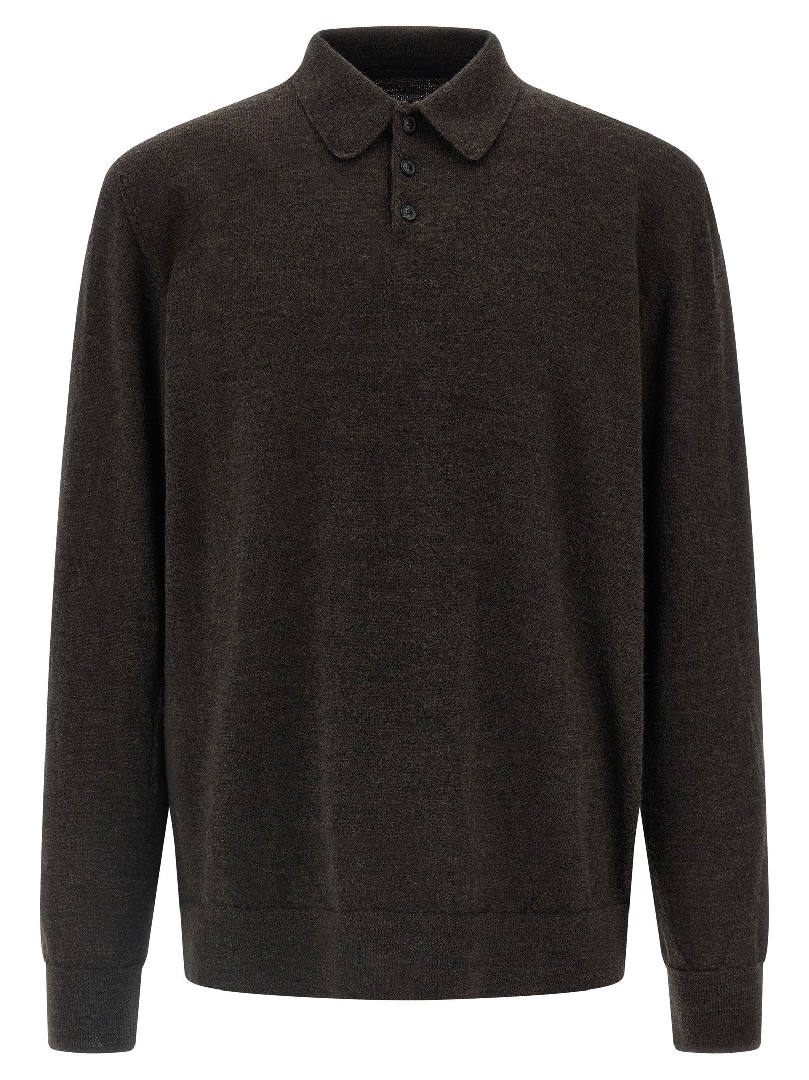 Maison Margiela Suede Patch Polo Shirt Brown