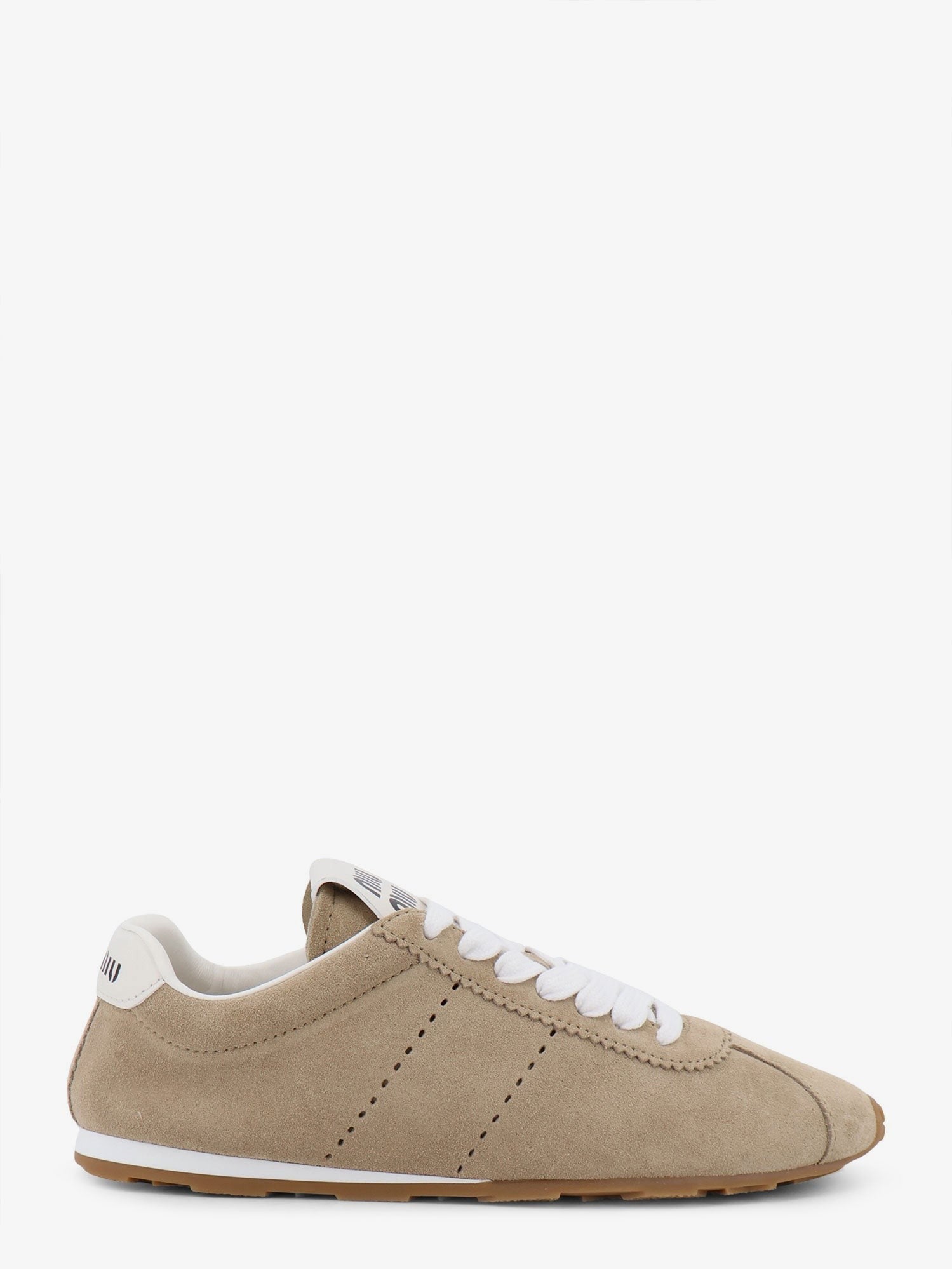 Miu Miu Women's Suede Plume Sneakers Beige